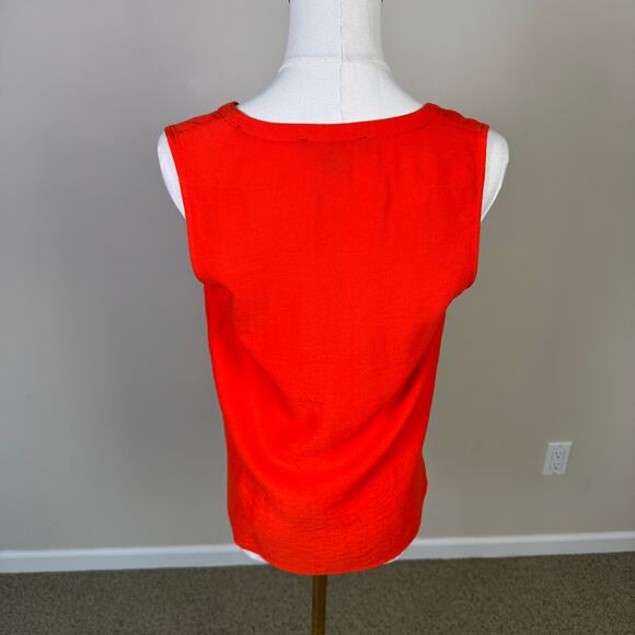 Sanctuary Button Down Sleeveless V NECK Orange Top US Women's S - Picture 3 of 6